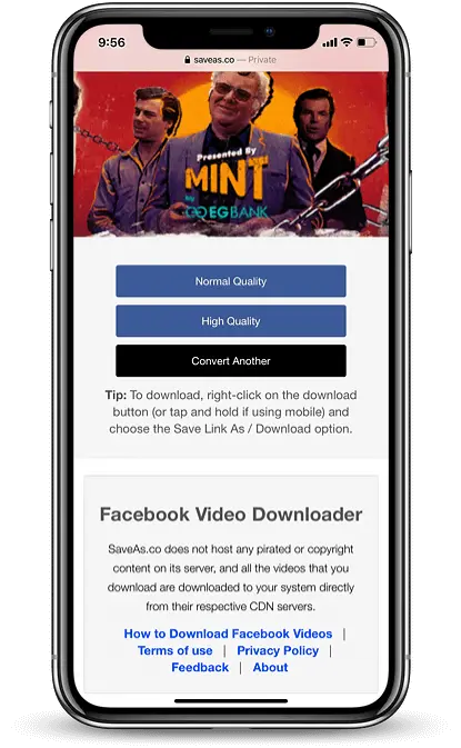 Facebook video download step 4